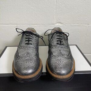 LLOYD METALLIC SILVER DRESS LOAFERS WOMEN'S SIZE 8.5